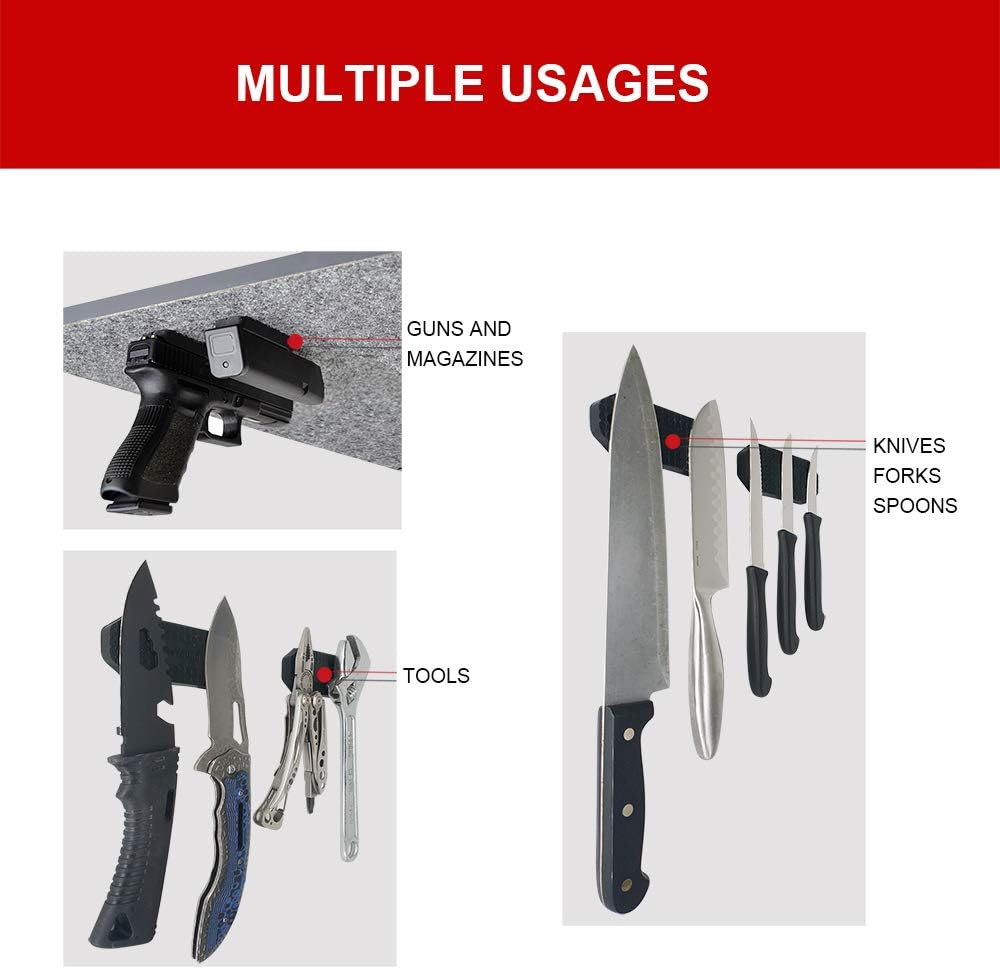 DeYoung Gun Magnet 2-Pack, 46lbs Rated Magnetic Gun Mount, Anti Scratch HQ Rubber Coated, Concealed Firearm Holder for Rifle Pistol Magazines in Vehicle Truck Car Wall and Desk (2): Sports & Outdoors