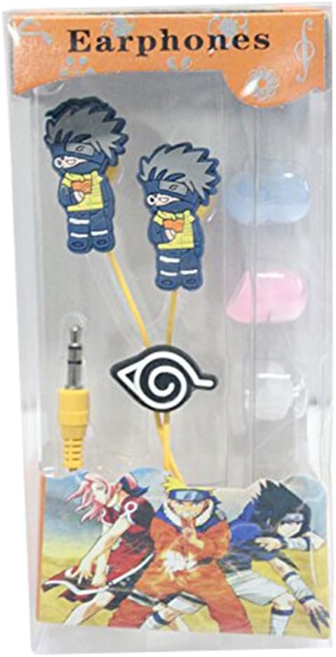 Vineds Anime Hokage Naruto Earphones Cartoon in-Ear Headphones Headset (Hatake Kakashi)