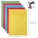 Sntieecr 16 Pieces 16 Shiny Colors Superfine Glitter Sequins Fabric, Faux Leather Fabric Sheets Canvas Back 12.6 x 8.6 Inch (32 x 22 cm) for DIY Craft, Making Hair Clips, Earrings and Sewing Project