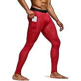 TSLA Men's Compression Pants, Cool Dry Athletic Workout Running Leggings Tights with Pockets
