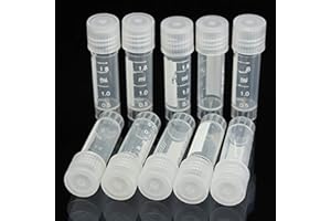 CynKen 20pcs 2ml Graduated Plastic Cryovial Cryogenic Vial Tube Self Standing with Cap