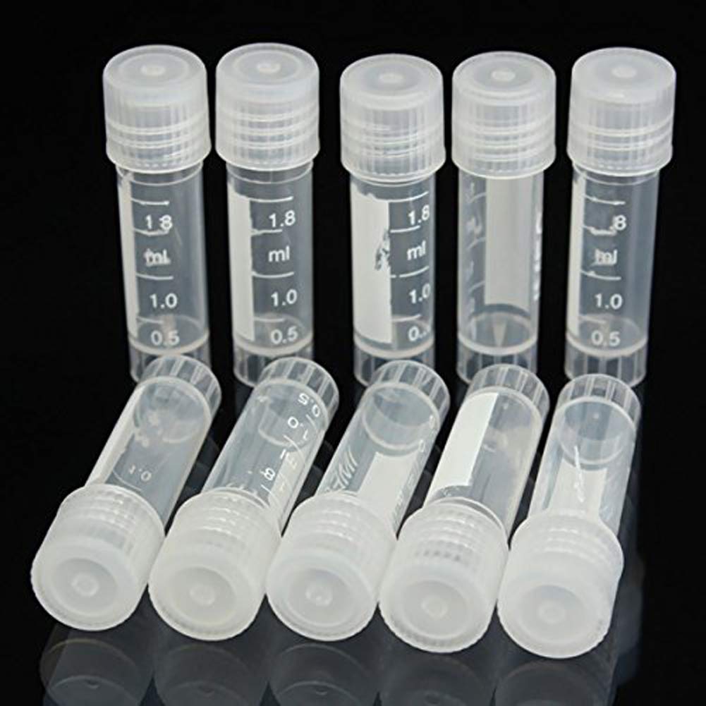 CynKen 20pcs 2ml Graduated Plastic Cryovial