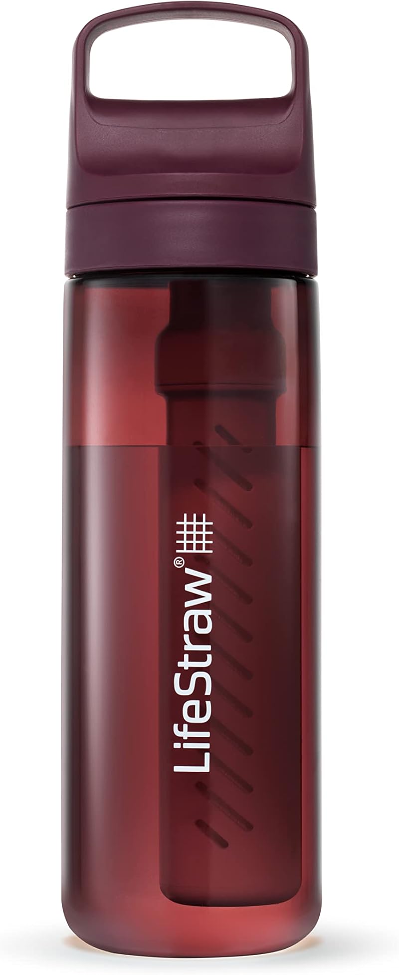 LifeStraw Go Series BPA-Free Water Filter Bottle 22oz Merlot