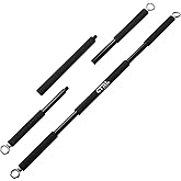 Resistance Band Bar for Fitness - Workout for Exercise, Squat, Biceps, Triceps, Shoulders, Back - Adjustable 3 Parts for Resistance Bands - Durable Portable Steel Pilates Bar