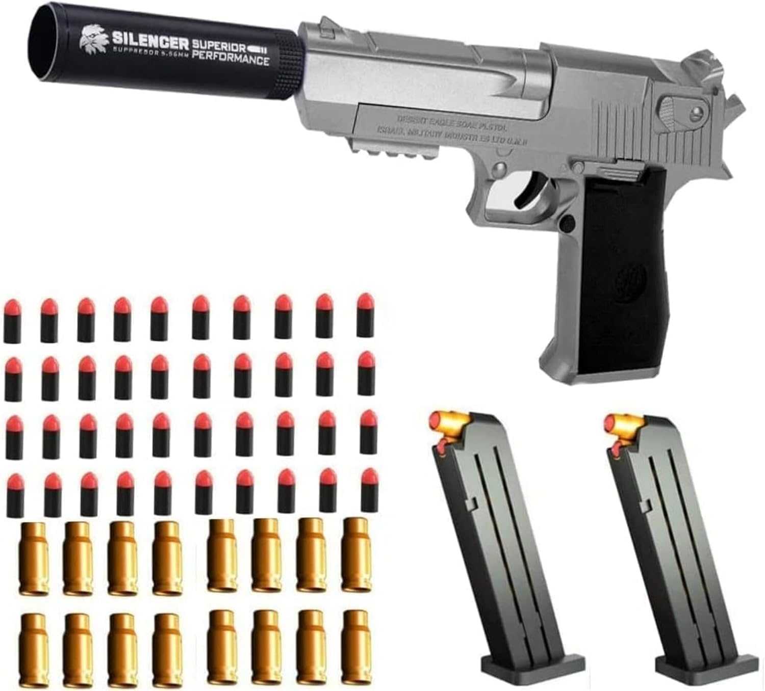 Toy gun with soft bullets,Foam Blasters,toy gun for Boys with ejectable magazine-1:1 size toy gun with magazine for safety training or play,unique gift