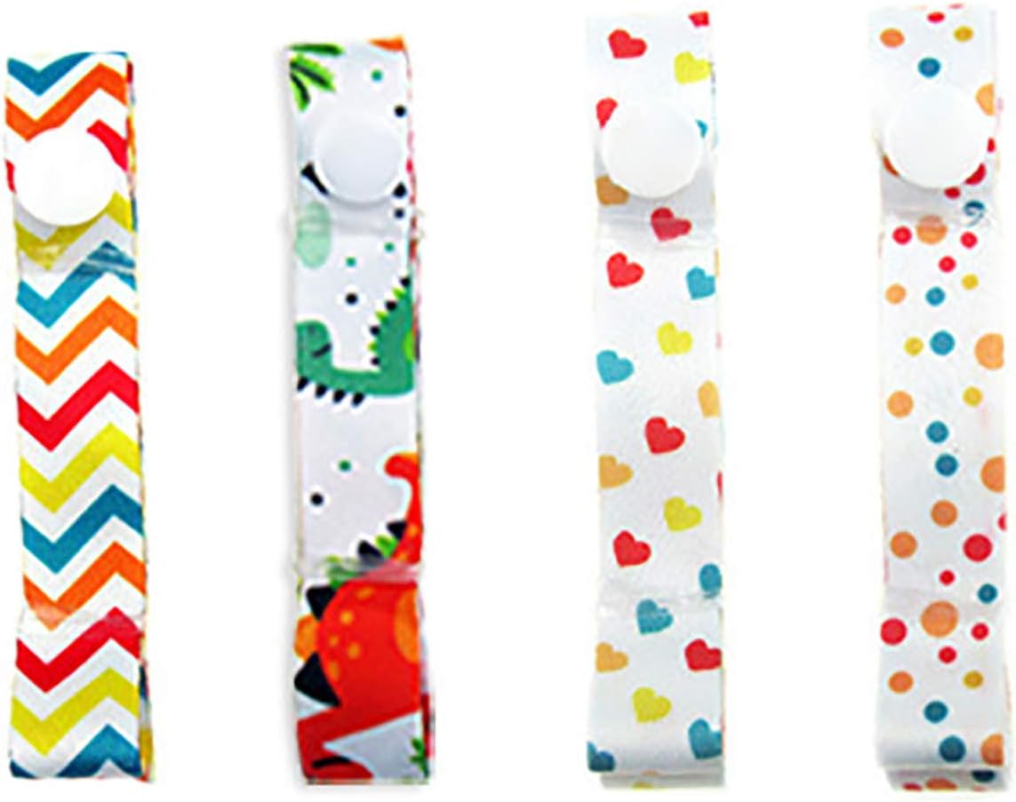 4 pcs Secure-A-Toy - Straps Toys, Teether, or Pacifiers to Strollers, Highchairs, Car Seats— Safety Leash with Adjustable Length to Keep Toys Sanitary & Clean (Coloful)