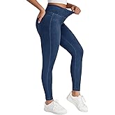 LILLUSORY Womens Jeggings High Waisted Stretch Jeans Skinny Tummy Control Denim Leggings with Pockets Trendy Pants