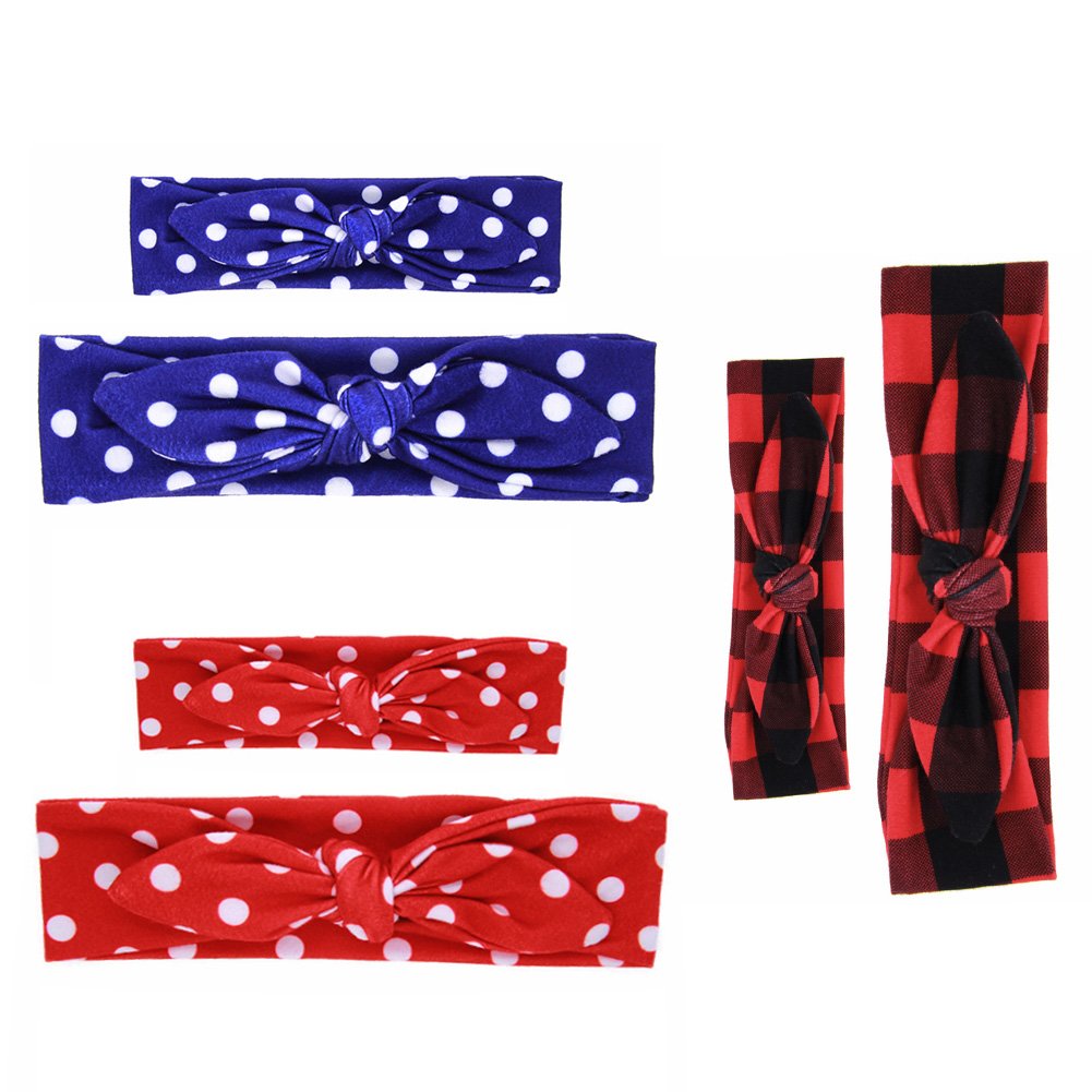 Itaar Baby and Mother Headband Set Hair Bows Turban Head Wrap Knotted Hair Band 3 Colors