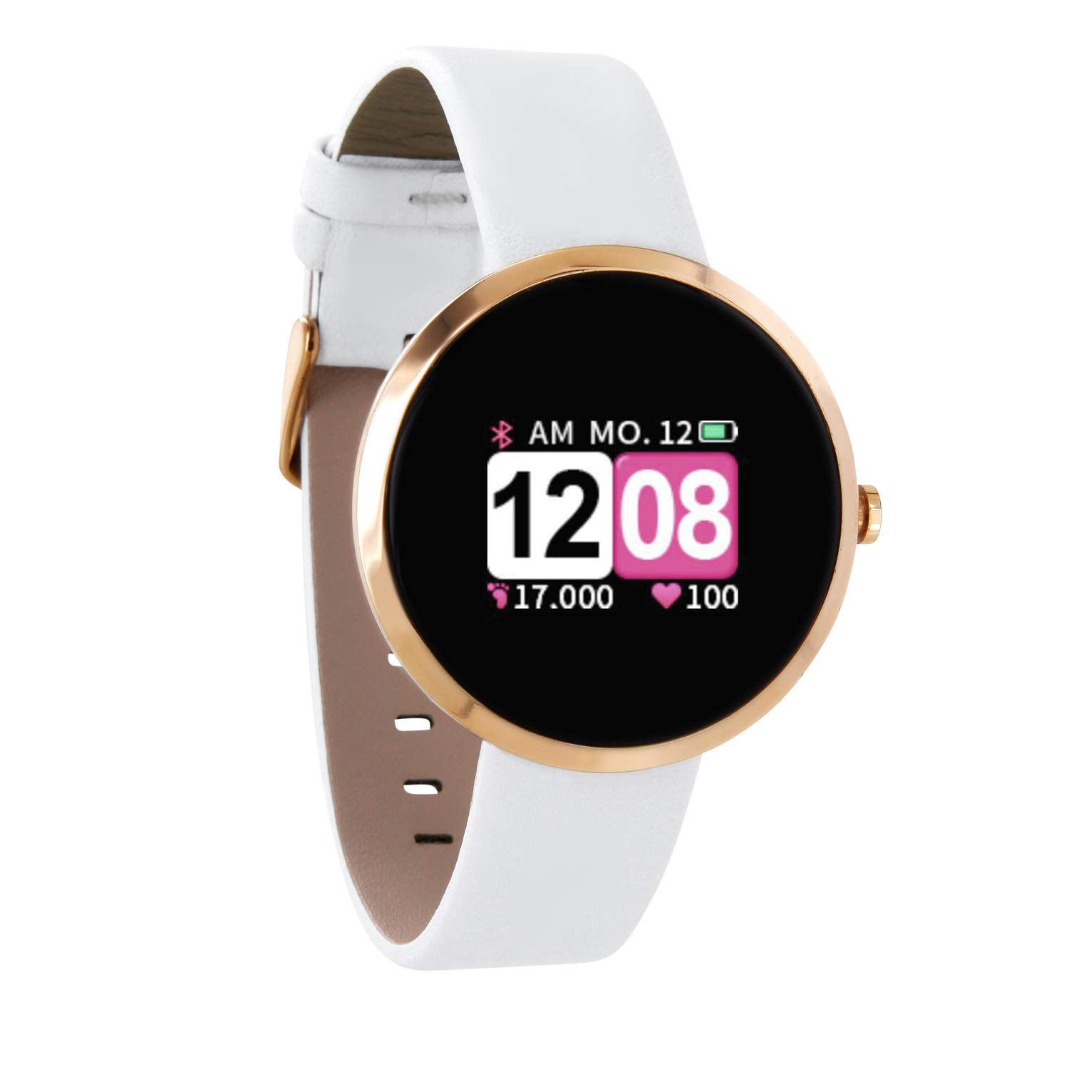 X-WATCH 54035 SIONA COLOUR FIT TFT Women's Smartwatch, Activity Tracker, Android and Apple IOS, POLAR WHITE