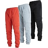 Ultra Performance 3 Pack Mens Sweatpants, Fleece Cargo Joggers for Men with Pockets