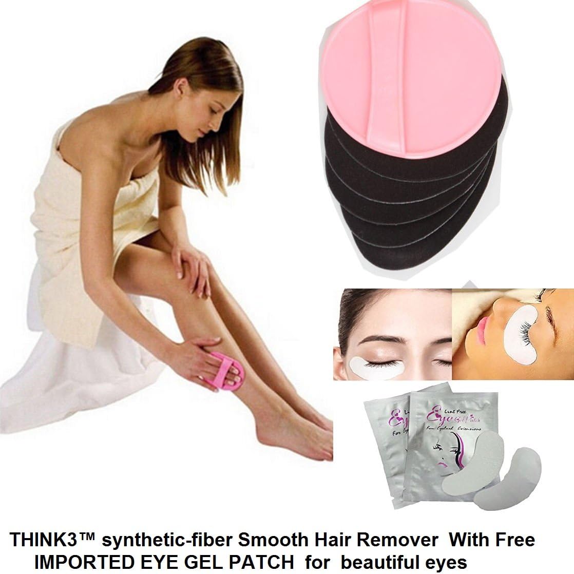 Generic-Think3 Synthetic-Fiber Smooth Hair Remover Pad (Pink)