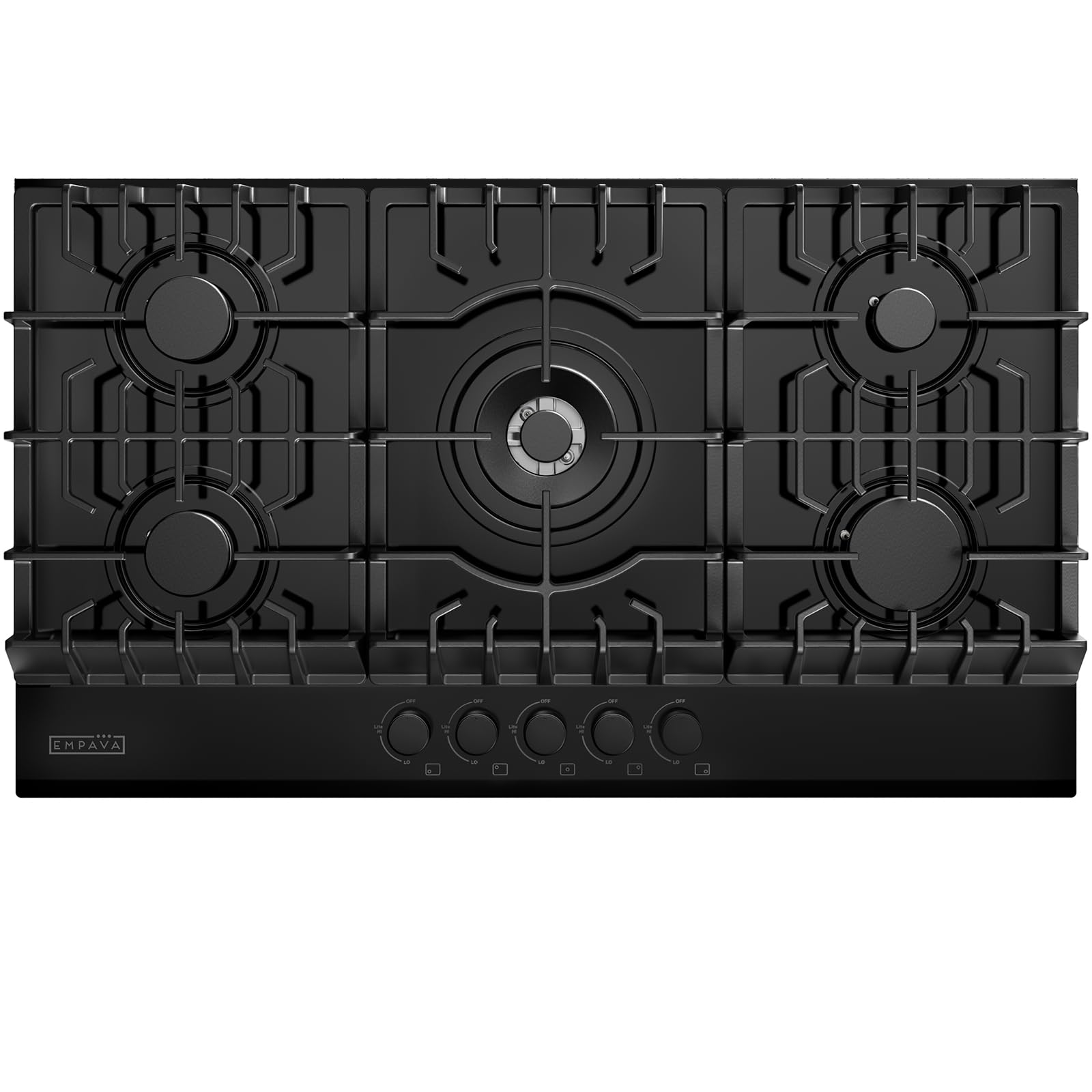 Photo 1 of **PARTS ONLY** Empava 36 Inch Built-in Gas Cooktop with 5 Sealed SABAF Burners, Black Tempered Glass Surface, LPG/NG Convertible, Flame Failure Protection, Dishwasher Safe Grates