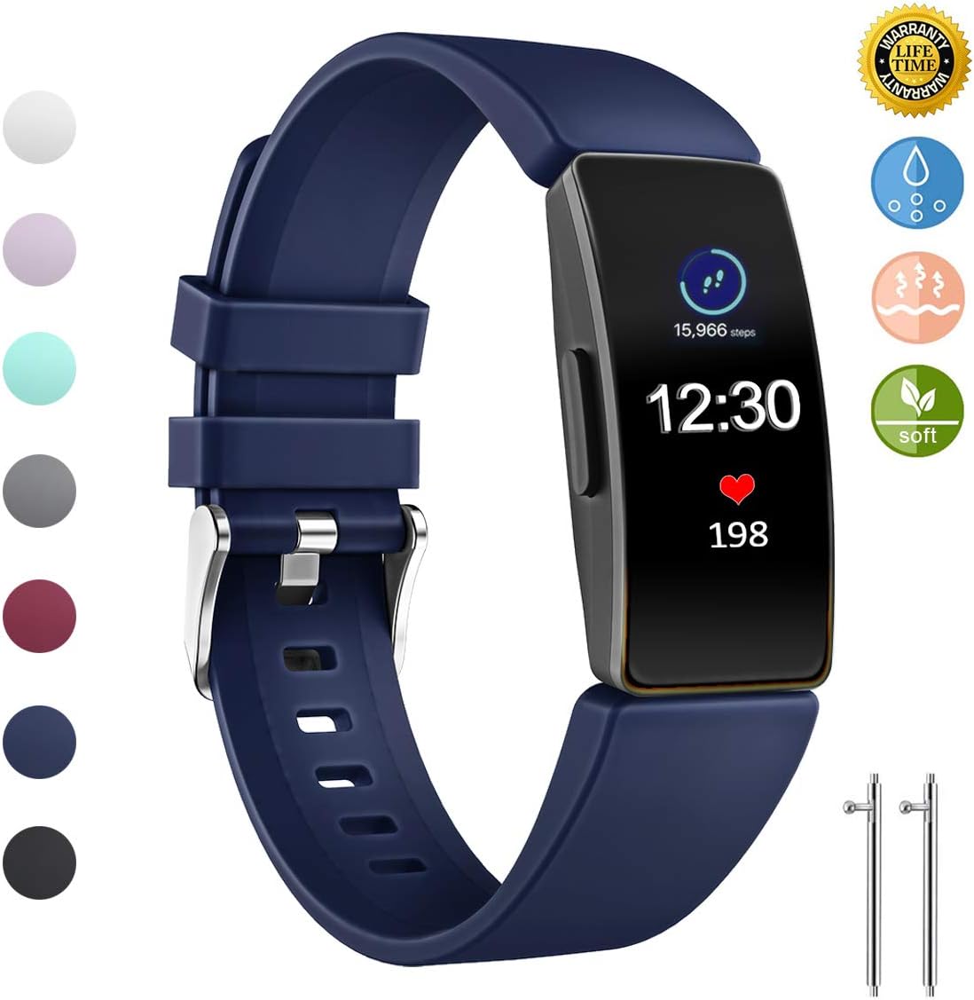 JOMOQ Replacement Bands Compitable with Fitbit Inspire Hr& Inspire Ace 2 Soft Fitness Wristbands Multi-Color -Small/Large