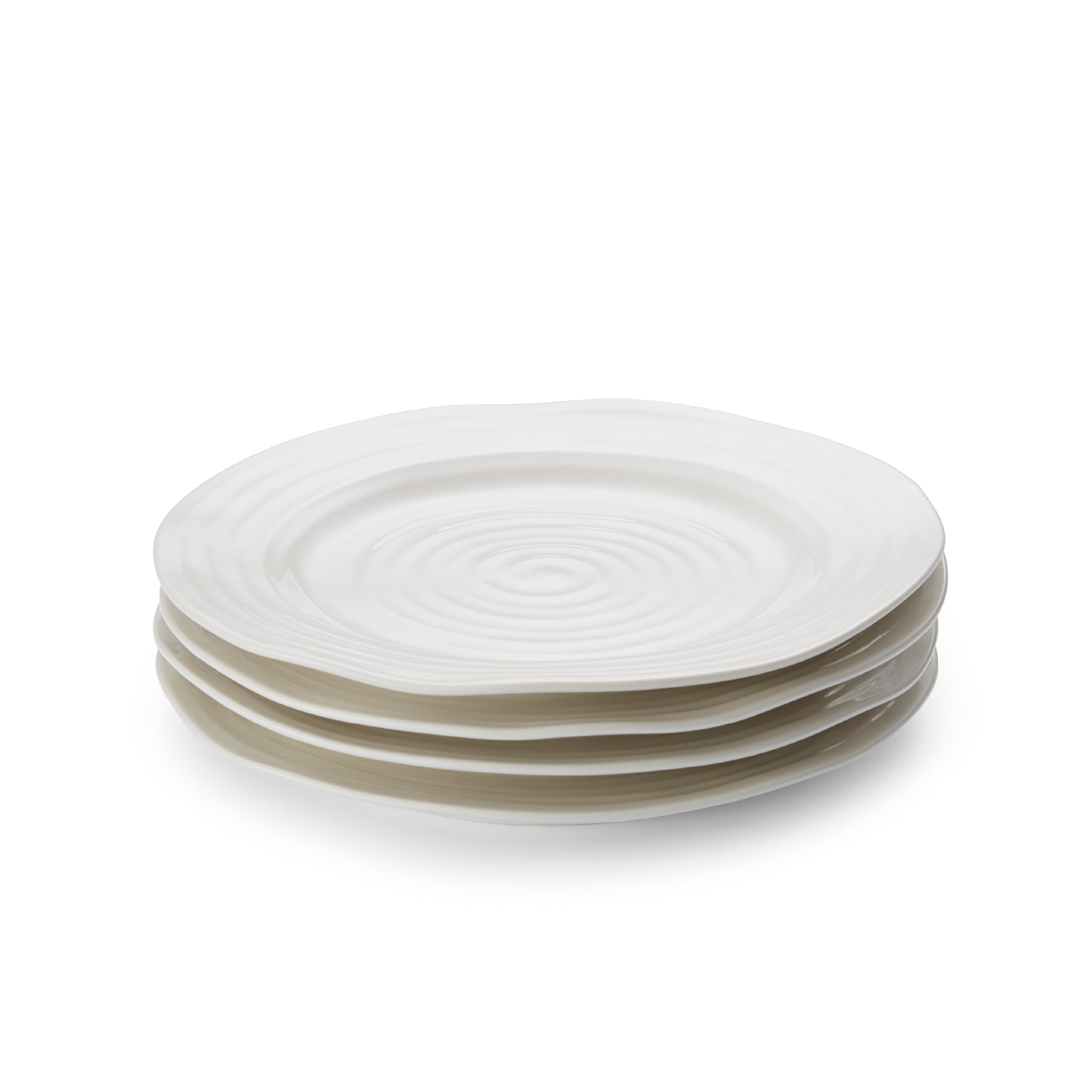 Portmeirion x Sophie Conran Set of 4 Side Plates - Porcelain White Plate, Microwave, Freezer, Dishwasher & Oven Safe, Suitable for Everyday Dining