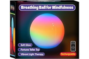 YESIE 'Breathing Ball'| Visual Meditation Tool Accessories for Mindfulness| Sound Guided| Calm Down from Stress & Anxiety Relief | Night Lamp for Adults & Kids| Sleep Aid| Remote Control
