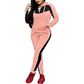 Bealin Women's Jogging Sets 80s 90s Two Piece Outfits Sweatsuit Long Sleeve Zip Tops and Sweatpants Workout Tracksuit Sets