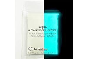 TECHNO GLOW INC Glow in the Dark & UV Reactive Powder - Multipurpose PRO-Series Natural Aqua, 2 Ounces (57g)