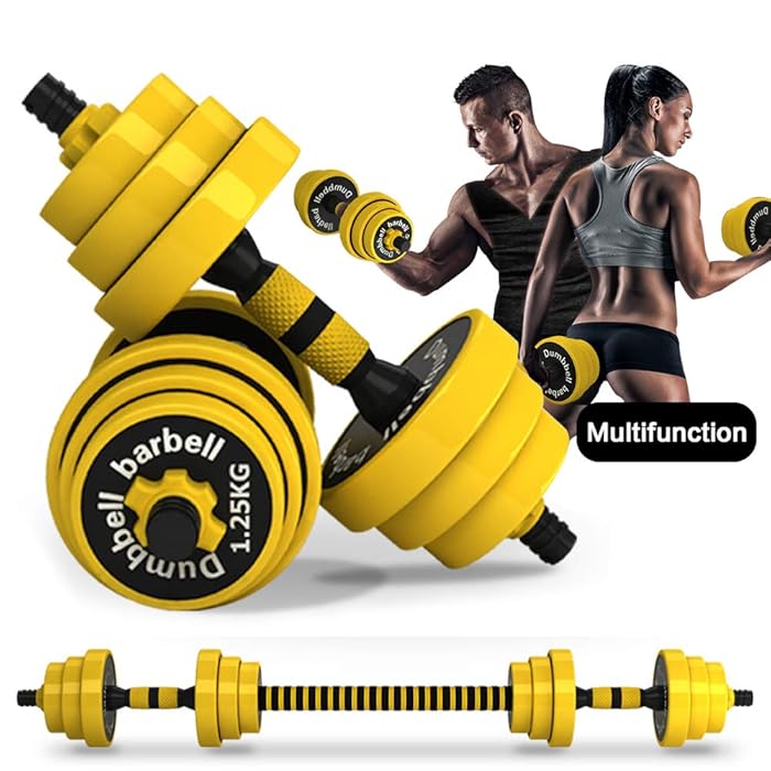 Image 1 - DDFE Adjustable Dumbbell Barbell Lifting Set 40.4lb New Dumbbell Barbell Set for Men,Women,Beginners,Home with Four 4lb. Four 2.8lb.Four 3.3lb.Weights, 2 Dumbbell Bars,1 Barbell Connecting Rod