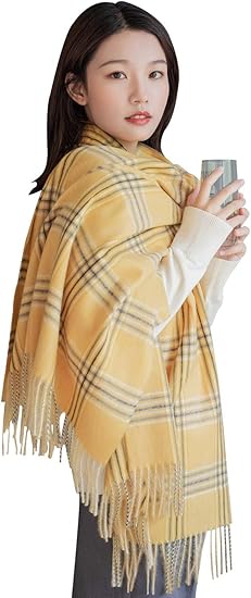 Amazon レディース マフラー 大判 ストールシンプル ギフト クリスマスプレゼント ストール 秋冬 全9色 イエロー マフラー 通販