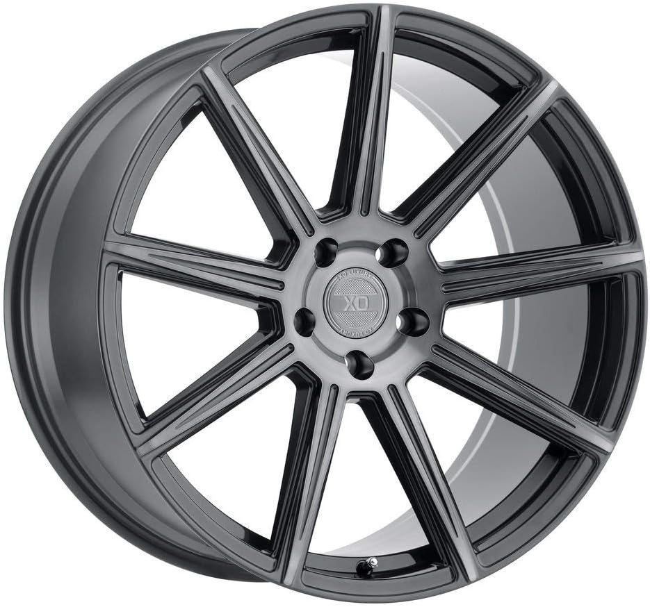XO Vegas Custom Wheel Gunmetal - with Brushed Face - 19" x 10", 42 Offset, 5x112 Bolt Pattern, 66.56mm Hub
