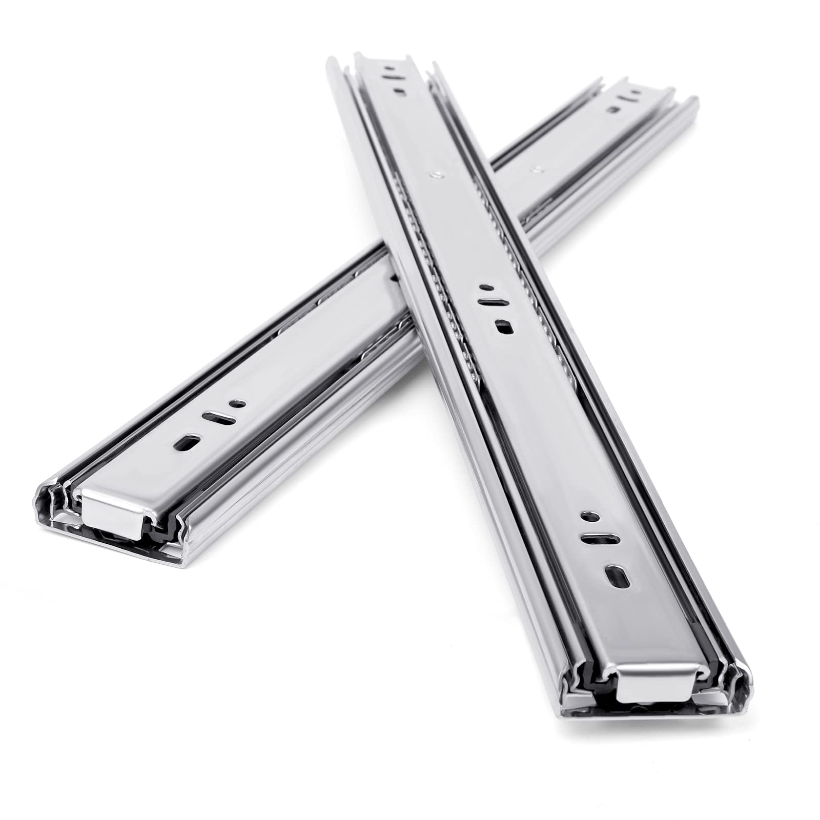 ZYMY 500 mm Full Extension Soft-CloseBall Bearing Drawer Slides Heavy Duty Drawer Slide Track Telescopic Rail 100-lb (500mm/20inch Closed - 995mm/40inch Open), White
