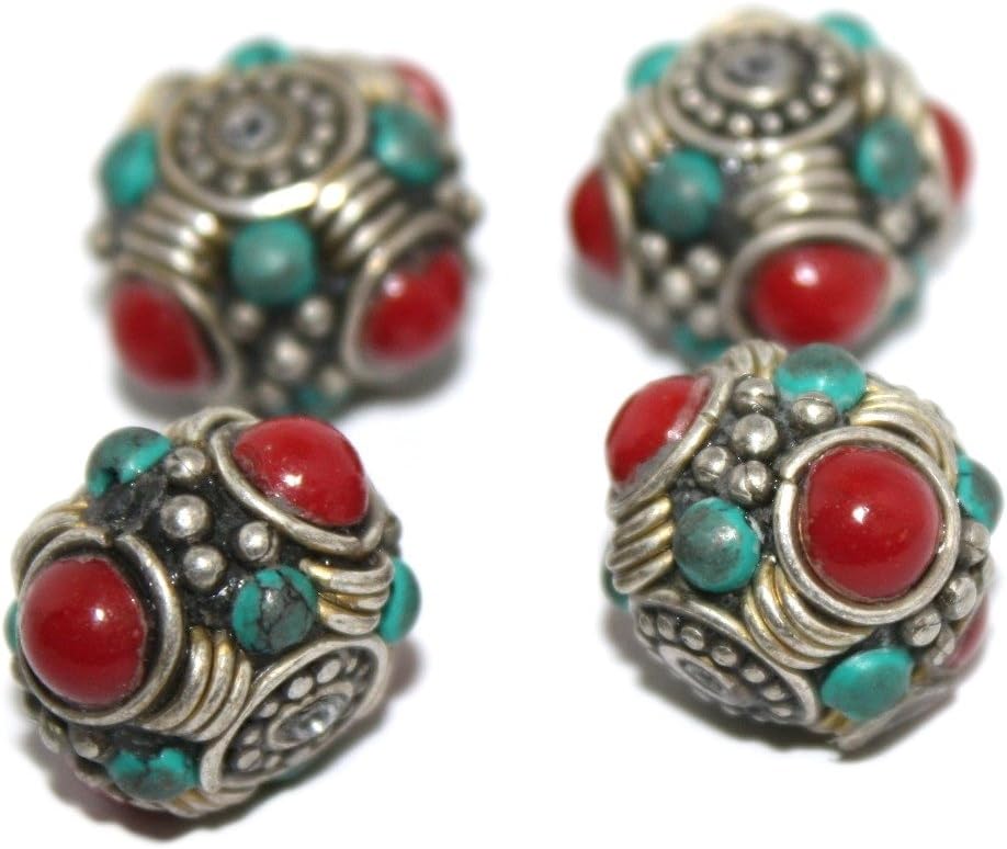Handmade Nepalese Tibetan Coral Turquoise Beads