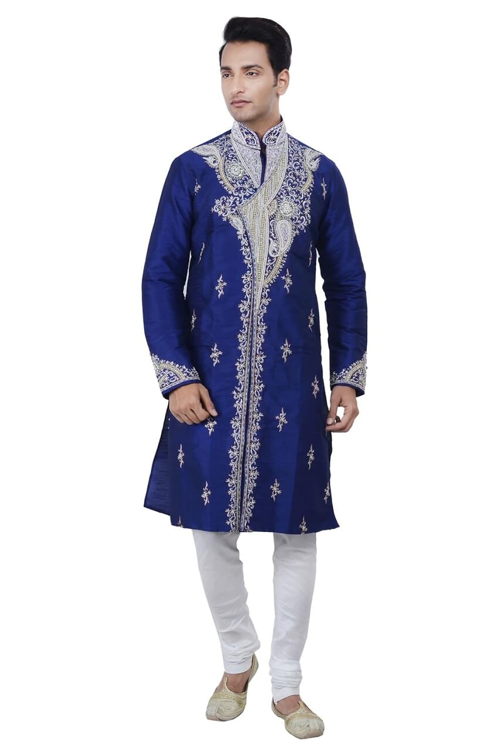 ethnic indian design blue kurta sherwani