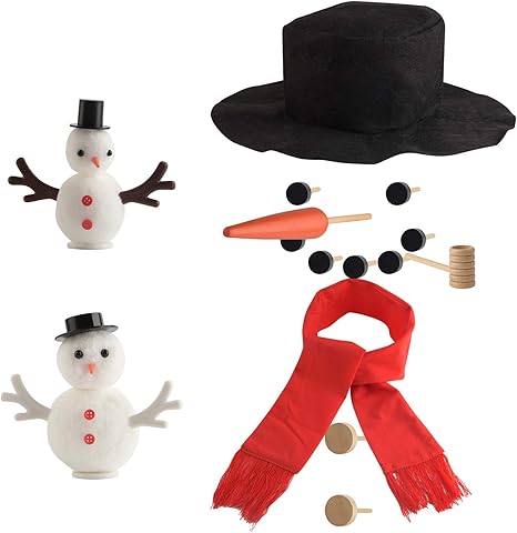 Amazon Kuuqa 36pcs 雪だるま装飾キット クリスマス キッズ 屋外 帽子 スカーフ パイプ 目口鼻 クリスマスギフト おもちゃ クリスマス雑貨 おもちゃ