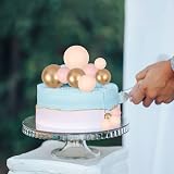Gyufise 30Pcs Ball Cake Toppers Colorful Pearl Round Picks Apricot Gold Brown view 6