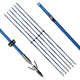 TIGER ARCHERY 34inch Bowfishing Arrows Solid Fiberglass Shaft with Broadhead for Compound Bow and Recurve Bow Fishing Arrow Archery and Hunting (Pack of 6)