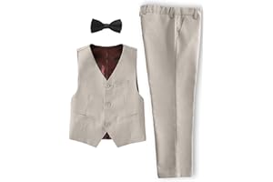 YuanLu Boys Suit Homecoming Dresses for Kids Ring Bearer Outfit Suits Tuxedo Formal Vest and Pants Suit Set