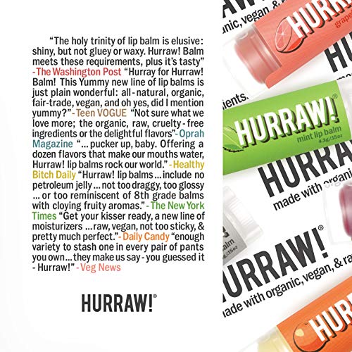 Hurraw! Lip Balms Staff Favorites, 20 Balm Bundle Pack Organic