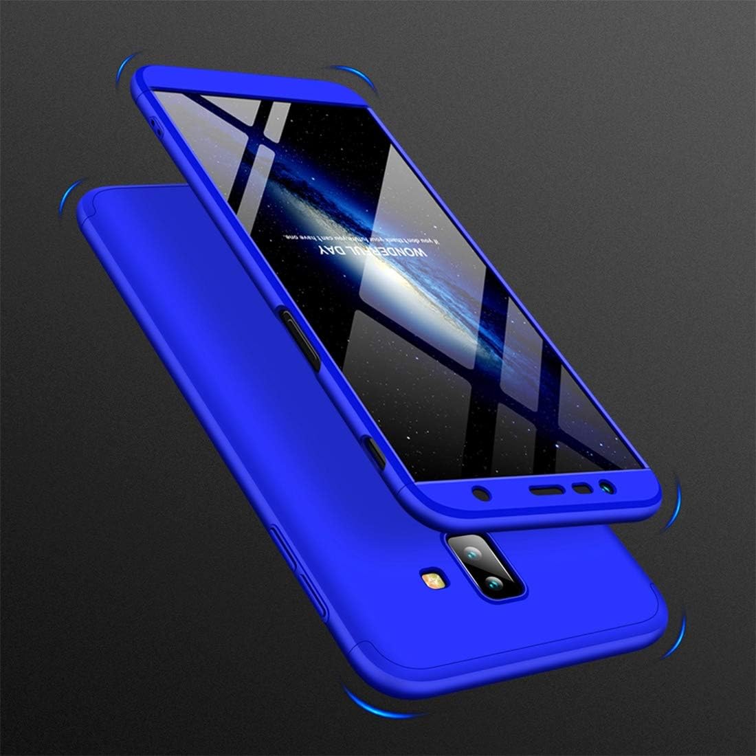 XHC Ultra-Thin Back Case Cover GKK Three Stage Splicing Full Coverage PC Case for Samsung Galaxy J6+ (Black) PC Case (Color : Blue)