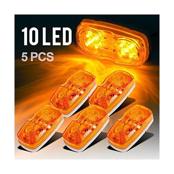 Partsam-FIVE-Trailer-Marker-LED-Light-Double-Bullseye-Amber-10-Diodes-Clearance-Light Partsam-FIVE-Trailer-Marker-LED-Light-Double-Bullseye-Amber-10-Diodes-Clearance-Light