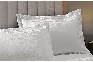 Courtyard by Marriott Textured Pillow Sham - 1 Decorative Pillow Sham with Wash-Activated Ripple Texture Exclusively for Courtyard - White (Standard)