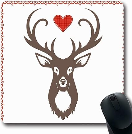 Luancrop Tapis De Souris Oblong Art Brun Tete Renne Cerf Cornes Antler Autum Noel Dessin Conception Graphique Bureau Ordinateur Portable Ordinateur Portable Tapis De Souris Caoutchouc Antiderapant Amazon Fr Informatique