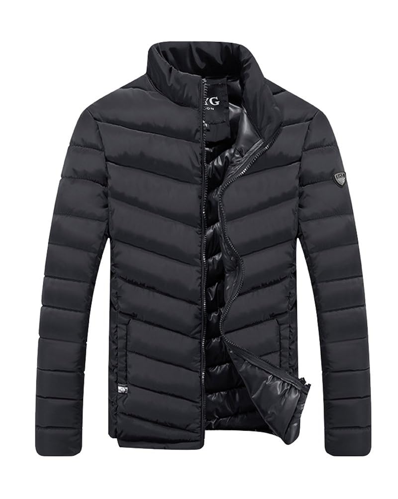 Mens Casual Slim Fit Warm Long Winter Coats Quilted Parka Jackets