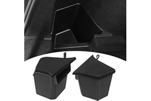 Abystar Trunk Storage Bins with Lids for 2026 Tesla Model Y Juniper 5 Seater, 2PCS TPE Side Cargo Organizer Boxes, Rear Trunk Containers with Suede Covers, Custom Fit Tesla Model Y Juniper Accessories