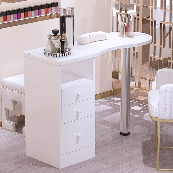 Buy Beauty Nail Table Professional Manicure Table Nail Station Table Desk Salon Workstation Storage Drawers Armrest Single Nail Table 2 Online At Desertcart India