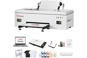 ROCROW InkSonic L1800 DTF Printer Machine, A3 T-Shirts Printing Machine with Oven & Laptop, Direct to Film, Heat Transfer DTF Kit for Clothing Design, 13" Print Width, Suitable for Cotton, Denim, Canvas