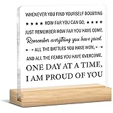 Sobriety Gifts for Women Men, Addiction Recovery Sober Gifts Acrylic Sign Inspirational Home Office Desk Decor