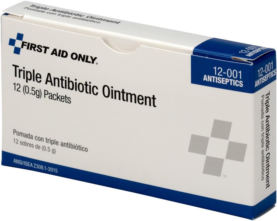 Amazon Com First Aid Only 12 001 Triple Antibiotic Ointment Packet Box Of 12 Health Personal Care