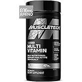 MuscleTech Platinum Multivitamins for Men & Women - Multi-Vitamin Supplement for Immune Support - 18 Vitamins & Minerals, Vitamin A C D E B6 B12 - Daily Workout Supplements for Men - 180 Capsules