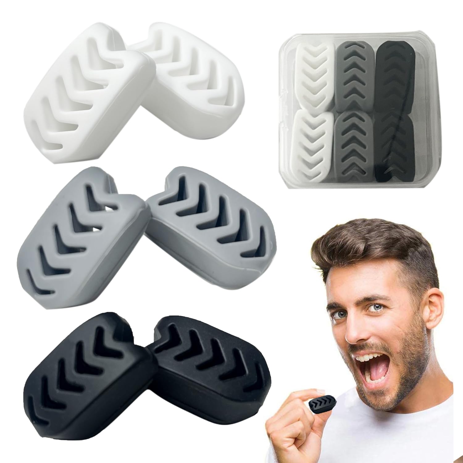 FGVOPJM Jawline Exerciser for Man and Woman 3 Resistance Levels (6 pcs) BPA Free Silicone Jaw Exerciser Gum Tablets Jaw Trainer & Jaw Exerciser Shaper for Beginner, Intermediate & Advanced Users