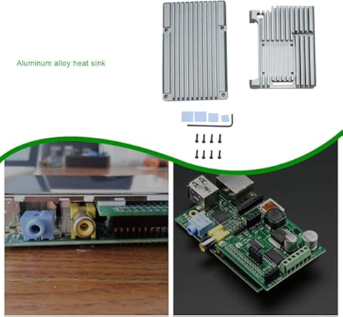 Sansella para Raspberry Pi 4B Modelo B CNC Aleación de Aluminio Carcasa Metal Armor Shell con disipadores de Calor para Raspberry Pi 4B-NO Ventiladores