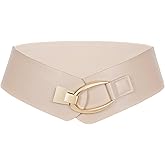 WERFORU Women Wide Elastic Belt Women Fashion Wide Belt with Gold Buckle Ladie Thick Waistbelt for Dresses