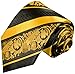 Paul Malone Gold and Black Silk Tie and Pocket Square Red Line