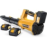 Leaf Blower, 20V Leaf Blower Cordless with 2 X 6.0Ah Batteries and Charger Included, 540CFM 170MPH & 6 Speed Mode, Handheld Electric Leaf Blower for Lawn Care, Yard, Garden and Dust