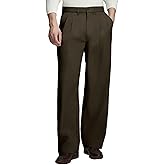 Susclude Mens Casual Dress Pants Old Money Pleated Baggy Wide Leg Slacks Vintage Stylish Relaxed Fit Work Trousers