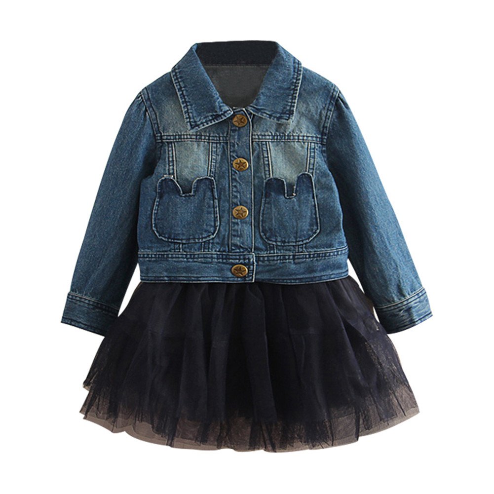 black denim jacket and skirt set